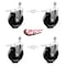 Service Caster 5 Inch Phenolic Swivel 12mm Threaded Stem Caster Set with Total Lock Brake SCC-TSTTL20S514-PHR-M1215-4 - alternate 2